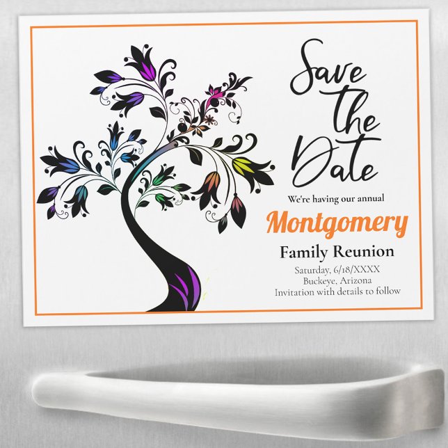 Family Reunion Save The Date Multicolor Tree Art (Creator Uploaded)