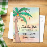 Family Reunion Save the Date Postcard<br><div class="desc">This Family Reunion Save the Date Postcard features a hand-painted decorated palm tree on a watercolor background.
Easily customizable.
Original Watercolor © Michele Davies.</div>