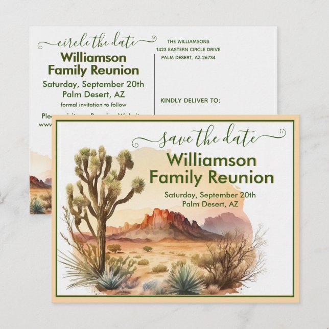 Family Reunion Save the Date Southwest QR Code   Announcement Postcard (Front/Back)