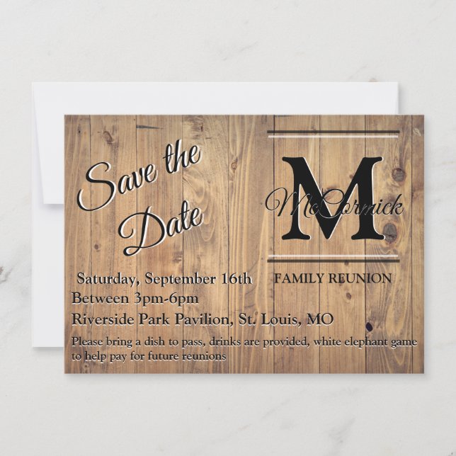 Family Reunion Save the Date Template Announcement (Front)