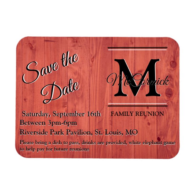 Family Reunion Save the Date Template Announcement Magnet (Horizontal)