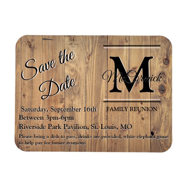 Family Reunion Save the Date Template Announcement Magnet (Horizontal)