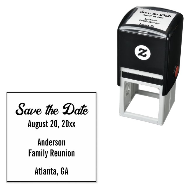 Family Reunion Save the Date Text Template Self-inking Stamp (In Situ)