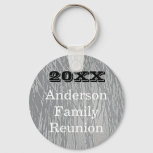 Family Reunion Silver Line Abstract Big Gathering Keychain