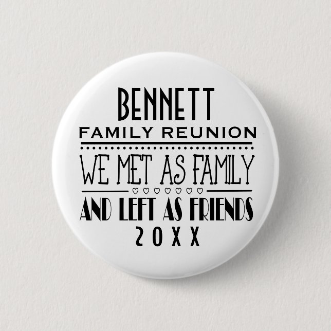 FAMILY REUNION SOUVENIR KEEPSAKE GIFT 2 INCH ROUND BUTTON (Front)