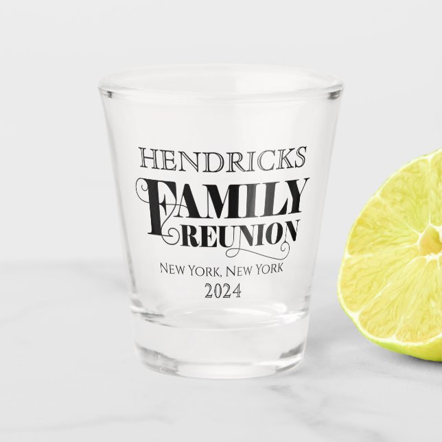 Family Reunion Souvenir shot glass (Front)