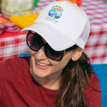 Family Reunion Summer Beach Palm Trees Trucker Hat<br><div class="desc">Family Reunion Summer Beach Palm Trees Sun Retro Style Trucker Hat Cap. Many colours to choose from. Great for family reunion vacations from camping on the beach to a boat cruise. Personalize with your family name,  location,  year or date and more. Navy Blue Text or choose your own colour.</div>