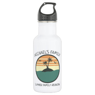 Family Reunion Summer Sunset Beach Palm Tree 532 Ml Water Bottle