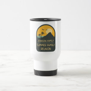 Family Reunion Summer Sunset Beach Palm Tree Travel Mug