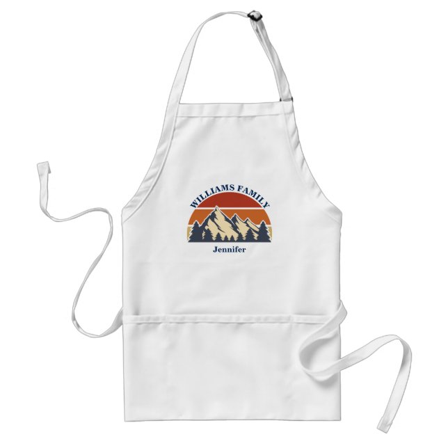 Family Reunion Sunset Mountain Forest Personalized Standard Apron (Front)