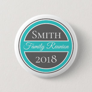 Family Reunion Teal and Grey 2 Inch Round Button