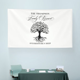 Family reunion tree backdrop banner