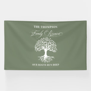Family reunion tree backdrop banner