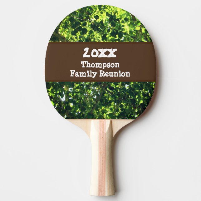 Family Reunion Tree Branches and Leaves Event Ping Pong Paddle (Front)