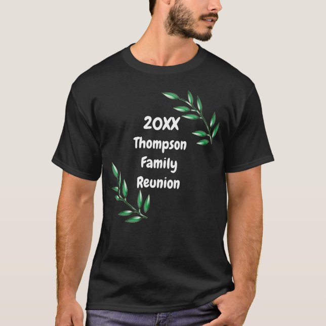 Family Reunion Tree Branches Leaves Keepsake T-Shirt (Front)