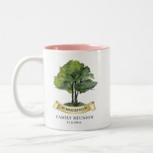 Family Reunion Tree Keepsake Name Personalized Two-Tone Coffee Mug