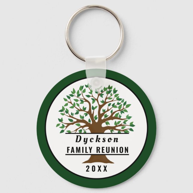 Family Reunion Tree Souvenir Keepsake Keychain (Front)