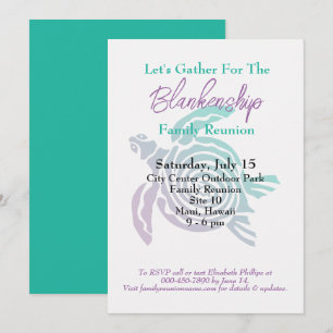 Family Reunion Tribal Art Turtle Single Day Event  Invitation