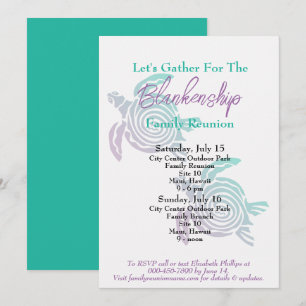 Family Reunion Tribal Art Turtle Two Day Event  Invitation