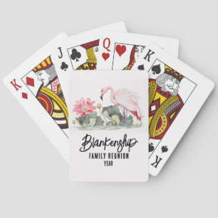 Family Reunion Tropical Flamingo Annual Keepsake  Playing Cards