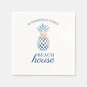 Family Reunion Tropical Pineapple Nautical Custom Napkin
