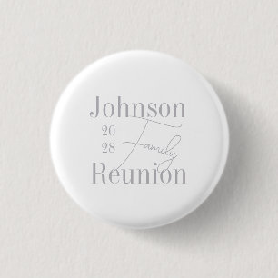 Family Reunion Typography Minimal Grey Keepsake 1 Inch Round Button