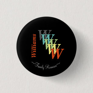 Family Reunion Typography Stylized Text Customize 1 Inch Round Button