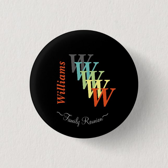 Family Reunion Typography Stylized Text Customize 1 Inch Round Button (Front)