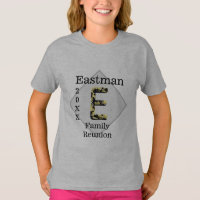 Family Reunion Unique Gold Black Letter E Monogram