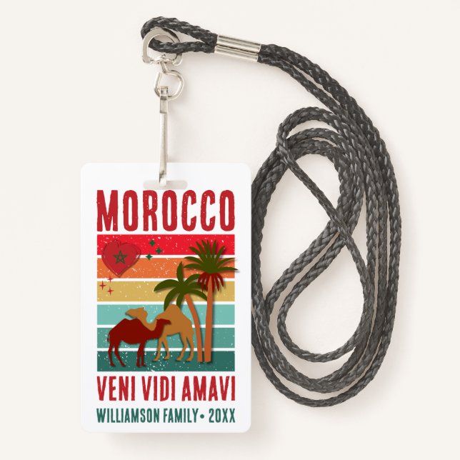 Family Reunion Vacation Morocco Trip Group  Badge (Front with Lanyard)