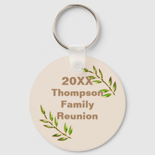 Family Reunion Vibrant Green Tree Branch Keepsake Keychain