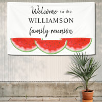 Family Reunion Watermelon Welcome Banner
