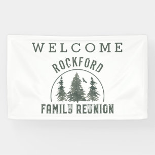 Family Reunion Welcome Green Forest Trees Banner
