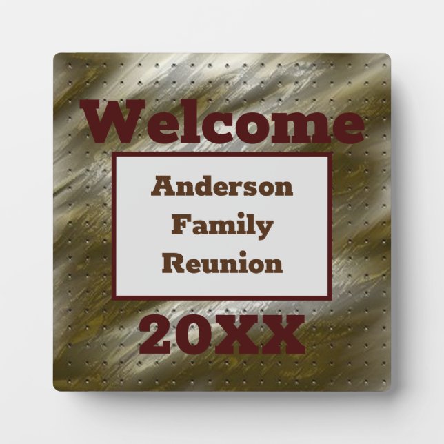 Family Reunion Welcome Table Elegant Announcement Plaque (Front)