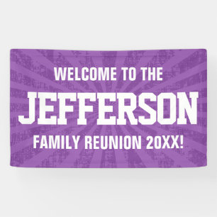 Family Reunion Welcome with purple starburst Banner