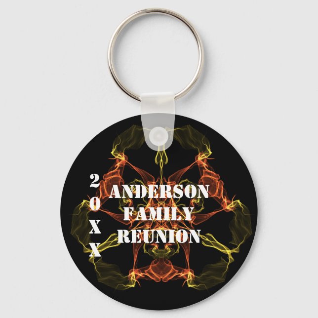 Family Reunion Yellow Orange Celestial Keepsake Keychain (Front)