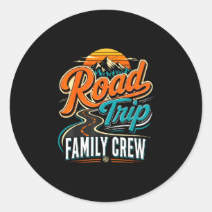 Family road trip adventure vacation  classic round sticker