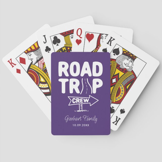 Family Road Trip Crew Annual Event Any Colour Playing Cards (Back)