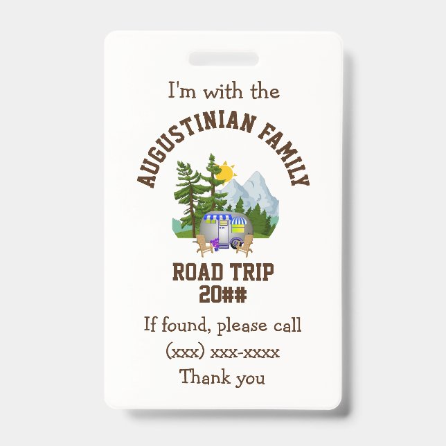 Family Road Trip LOST CHILD Badge (Front)