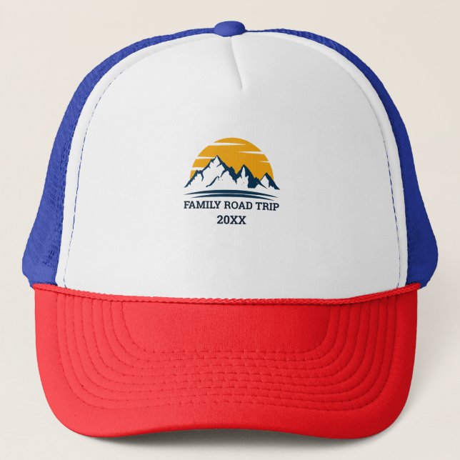 Family road trip Men's Basic T-Shirt Trucker Hat (Front)