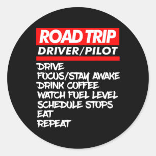 Family Road Trip Shirts Funny Vacation Summer Outd Classic Round Sticker