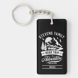 Family Road Trip The Adventure Begins Keychain