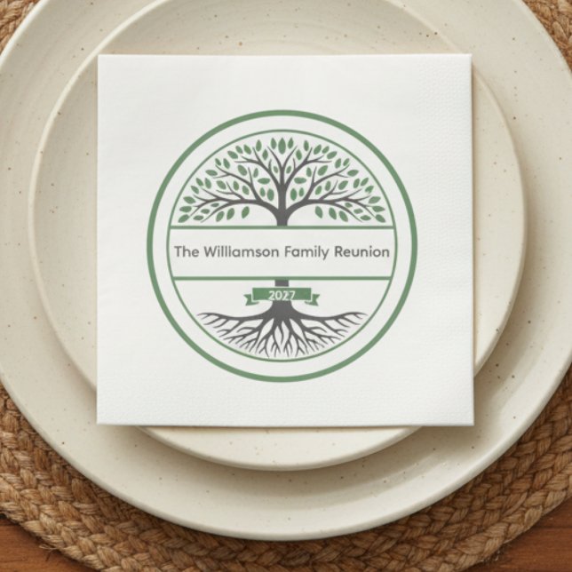 Family Roots Reunion Napkin (Family reunion Paper napkin )