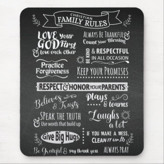 Family Rules - Christian values to live together Mouse Pad