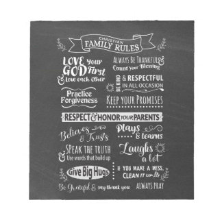 Family Rules - Christian values to live together Notepad