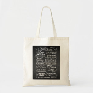 Family Rules - Christian values to live together Tote Bag