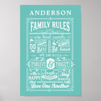 Family Rules House Rules Personalized Family Name