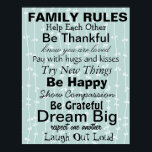 FAMILY RULES, Inspiration for a happy family! Poster<br><div class="desc">FAMILY RULES,  Inspiration for a happy family!</div>