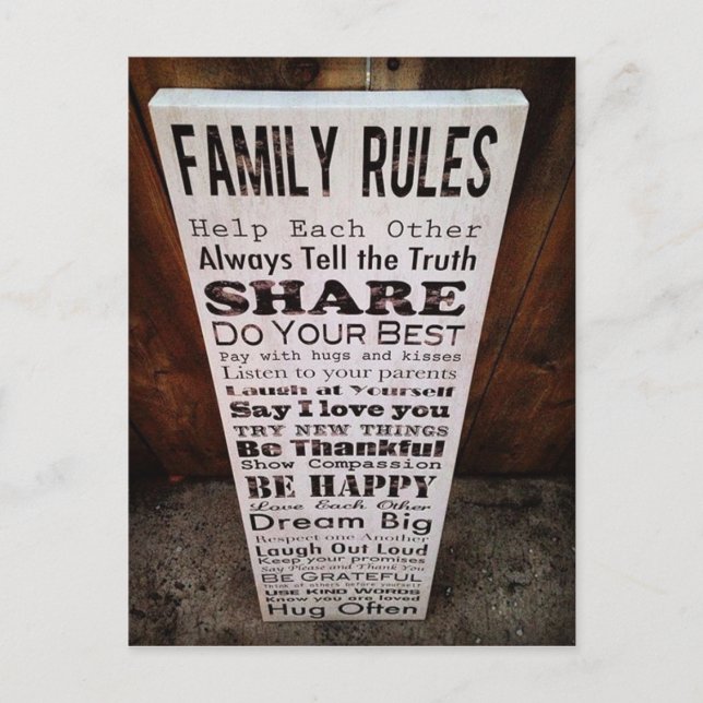 Family Rules Postcard (Front)