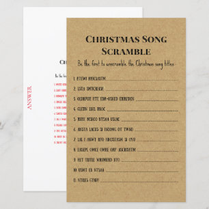 Family Rustic Christmas Party Game PRINTED